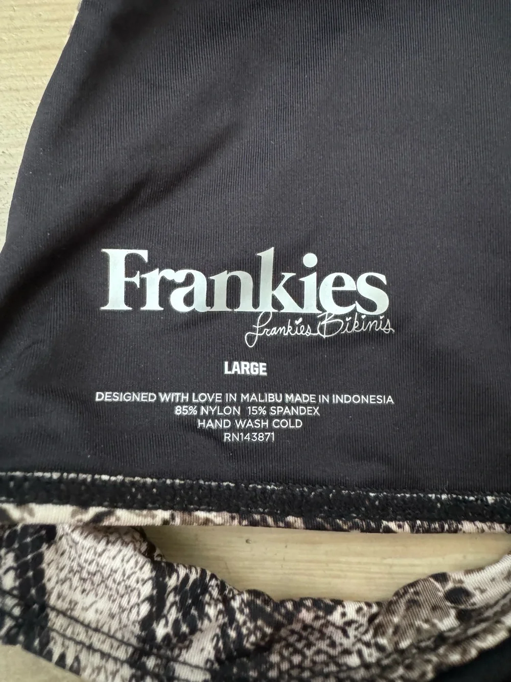 Frankie’s Bikinis Swimwear Stormy Buckle Snake Print‎ Set, Top: L, Bottoms: S